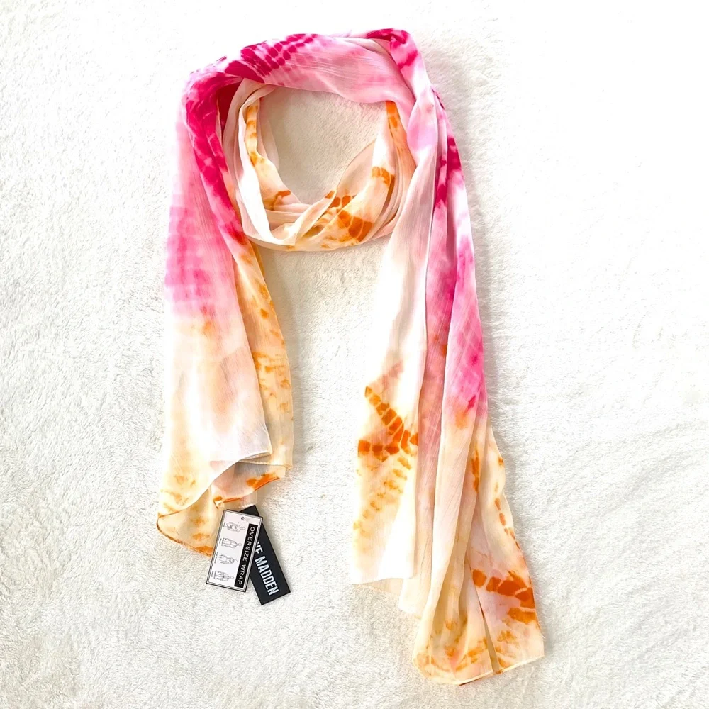 ✨HP✨ Steve Madden Pink & Orange Tie-Dye Scarf